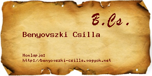 Benyovszki Csilla névjegykártya